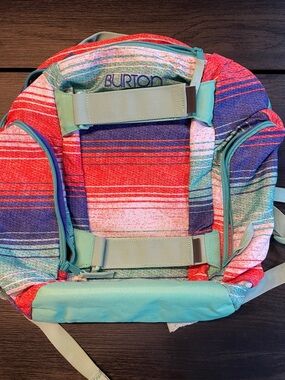 Burton Turquoise Red Navy Striped Backpack